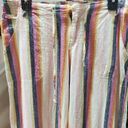 Just living  Multicolor Striped Linen & Cotton Mid Rise Wide Legs Pant Size L Photo 1