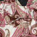 Y2k vintage cami top paisley print white brown pink boho beaded large Multiple Photo 7