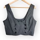 American Vintage Vintage Spring Street 90s Black Pinstripe Cropped Going Out Business Top L Photo 0