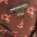 Something Navy NWOT  Brown Floral Button Up Blouse Photo 7