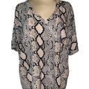 ee:some eesome blouse snakeskin print short sleeve round neckline  Size large Photo 0