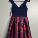 Morgan & Co NWT  Off Shoulder Party Dress w/ Pockets Navy Wine Floral 5 / 6 Photo 8