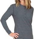 The Moon Simms Women's Drifter Henley Stripe Dark Sleeve Large Photo 0