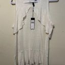 BCBGMAXAZRIA BCBG‎ Maxazria Linen Flutter Sleeve Top Sleeveless Top Off White NWT Medium Boho Photo 0