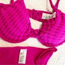 Good American  Pink Jacquard Bikini Set Demi Cup Size 2 Medium M NWT Photo 4