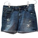 White House | Black Market The  The Girlfriend Distressed Denim Shorts Size 4 Photo 0