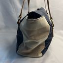 Tommy Hilfiger  Shoulder Bag/Tote in Navy Leather & Cream Striped Fabric, EUC Photo 3