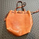 Madewell  Drawstring Transport Tote Brown Leather Cognac Purse Bag Photo 4