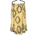 Ganni NWT  Georgette Floral Pleated Yellow Chiffon Midi Skirt 42 US 10/12 Photo 3