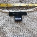 August Silk  off white & gold 3/4 sleeve v neck sweater knit pullover large Photo 4