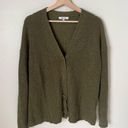 Madewell V-Neck Button-Front Long Cardigan Sweater Classic Olive Size Small Photo 2