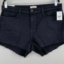 L'Agence L’Agence Audrey Mid Rise Raw Hem Jean Cutoff Shorts in Noir Black Size 31 NWT Photo 6