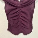 Free People This Cutie Ribbed Knit Top Womens Size XS Off The Shoulder Wine‎ Photo 4