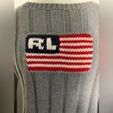 Polo jeans Co. Ralph Lauren vintage gray American flag cable knit sweater L Photo 2