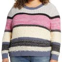 Caslon  Crewneck Marl Stripe Colorblock Textured Sweater 3X Photo 0