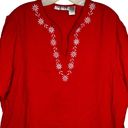 Cathy Daniels  Red Embroidered Top Photo 1