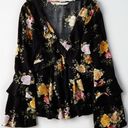 American Eagle  Floral Ruffle Bell Sleeve Blouse Photo 2