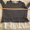 Cathy Daniels  Size XL Women’s Mock Layer Blue White Stripe Top Poly Blend NWT ￼￼ Photo 5