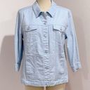 Denim & Co . Women's Blue Snakeskin Print Stretch Denim Jean Jacket Size L Photo 0