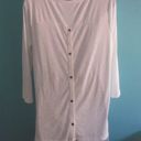 J.Jill  Pima White Cotton Buttoned Back Tee Sz M Photo 1