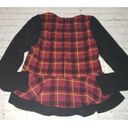 Romeo + Juliet Couture Nwt  WINE Women's Plaid Ruffle Blouse US Medium $118Retail Photo 3