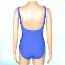 Gottex  blue one-piece swimsuit w/adjustable front tie and ruching. Size 10. EUC Photo 4