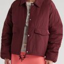 Free People  Movement Off the Bleachers Coaches Jacket in Wine size Large Photo 1