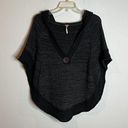 Free People  charcoal hooded poncho sweater Photo 0