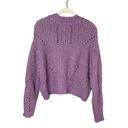 Elizabeth and James  Women’s Open Stitch Cropped Sweater Size XS in Giada Purple Photo 6