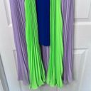 Three Floor Sz 4  High Time Royal Blue, Neon Green and Lavender Color Block Dress Photo 5