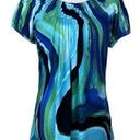 Style & Co Women's Blue Marbled Pattern Sleeveless Blouse Shirt Size SMALL Photo 0