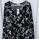 Cooper and Ella  Black Floral Button Down Tie Top Size 1X New P1-229 Photo 1