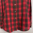 Nordstrom Vintage  Button-Up Shirt Women Plaid Long Sleeve Red Collar Tomboy Work Photo 8