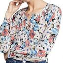 Veronica Beard  Madge Pearled Button Front Silk Floral Multi Top Blouse 10 NWT Photo 0