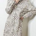 J. McLaughlin  Brynn Cream Gray Swirl Zebra Pattern Button Down Knee Length Dress Photo 1