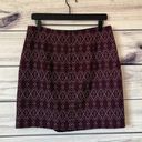 The Loft  Burgundy Diamond Tweed Button Wrap Skirt Photo 7