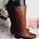 Bagatelle 𝅺 Tall Genuine Leather Dark Brown Pull-On Block Heel Boots 8W Photo 4