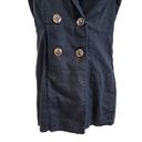 Love Tree  Linen Blend Sleeveless Notched Lapel Double Button Blazer Romper Small Photo 3