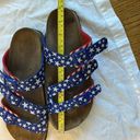 Birkenstock  Birkis American Flag Red White Blue Stars Slip On Buckle Sandals Photo 7