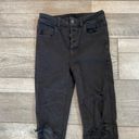 American Eagle Size 0 Black Distressed Super High-Rise Jeggings Photo 2