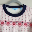 Draper James  Fair Isle Wool Blend Sweater Dress in White/Red/Navy Fit & Flare, L Photo 3