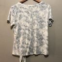 Matty M  Vneck Short Sleeve Tie Front Tee Blue/White Tie Dye Medium Photo 7