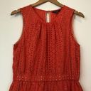 Peter Som  DESIGNATION Coral Pink Orange Nude Eyelet Sleeveless Fit Flare Dress 8 Photo 3