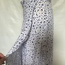 THE DROP CARLYNMIRAND Floral Wrap Midi Dress Size Small White Purple Bow Tie Photo 4