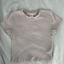 Aritzia TNA Lilac Ribbed Cropped Tee Photo 0