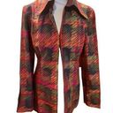 Russell  Kemp Vintage 80s or 90s Blazer Geometric Pattern Orange Green Wmn Small Photo 0