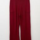 [Pink Queen] Wine Red Matching Ribbed Knit Sweater Wide Leg Pant Set Sz Large L Photo 4