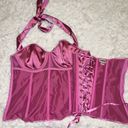 Frederick's of Hollywood  Pink Halter Top Corset Size 38 Photo 3