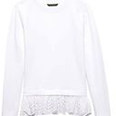 Banana Republic  white crewneck sweatshirt with eyelet hem size XS Photo 1