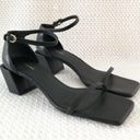 frame denim Frame Le Summit Black Leather Low Heel Ankle Strap Simple Sandal 37.5 NWOB Photo 19